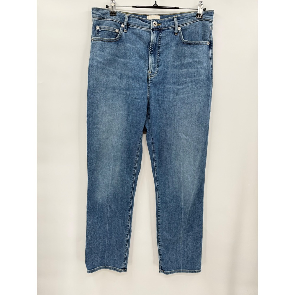 Everlane‎ 31R High-Rise Straight Jeans W Blue Medium Wash Organic Cotton Stretch